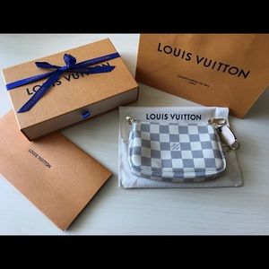 Louis Vuitton Mini Pochette Damier Azur VERY RARE
